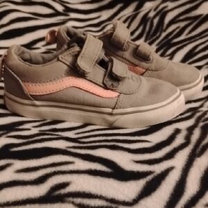 Vans Kids Sneakers - Gray with Pink Stripes